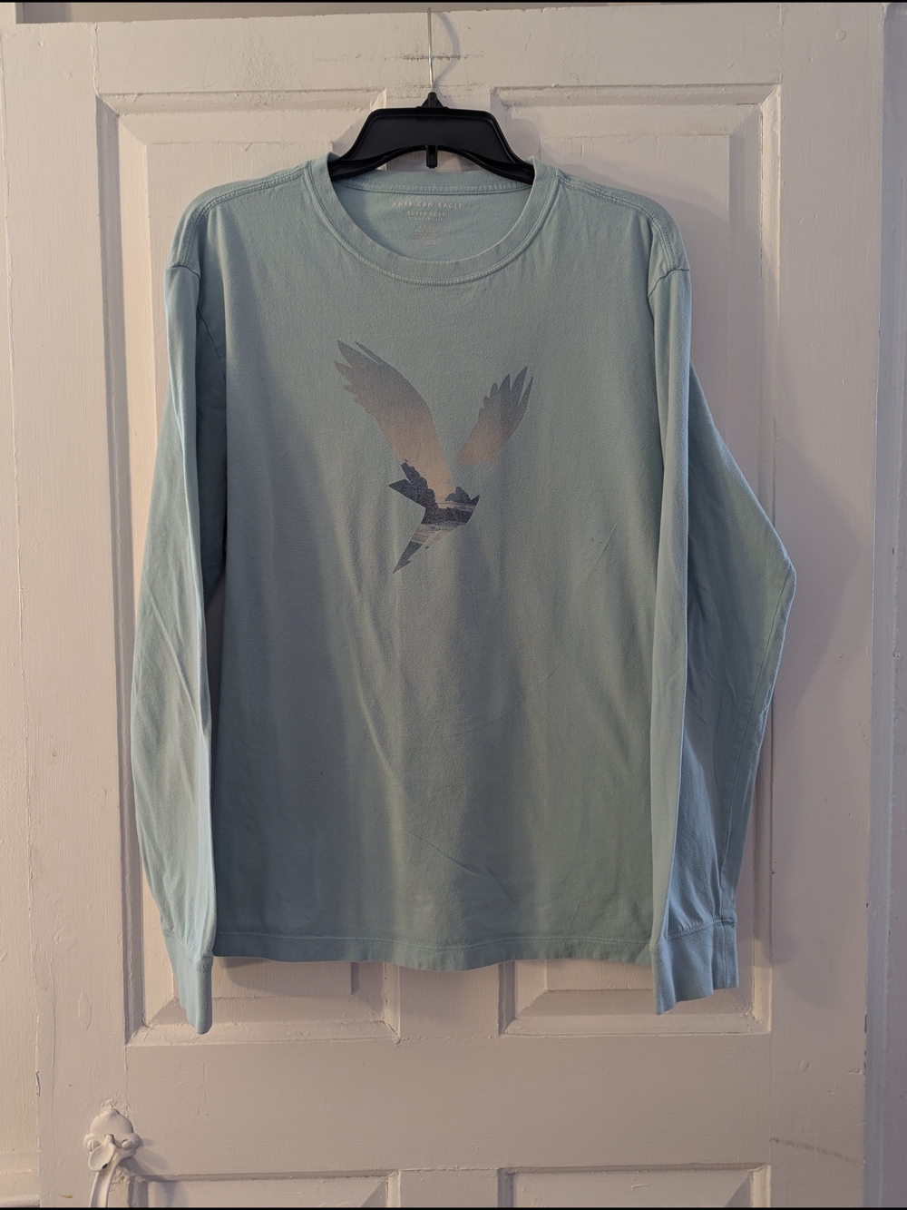 American Eagle Outfitters Super Soft Sky Blue Crew Tee